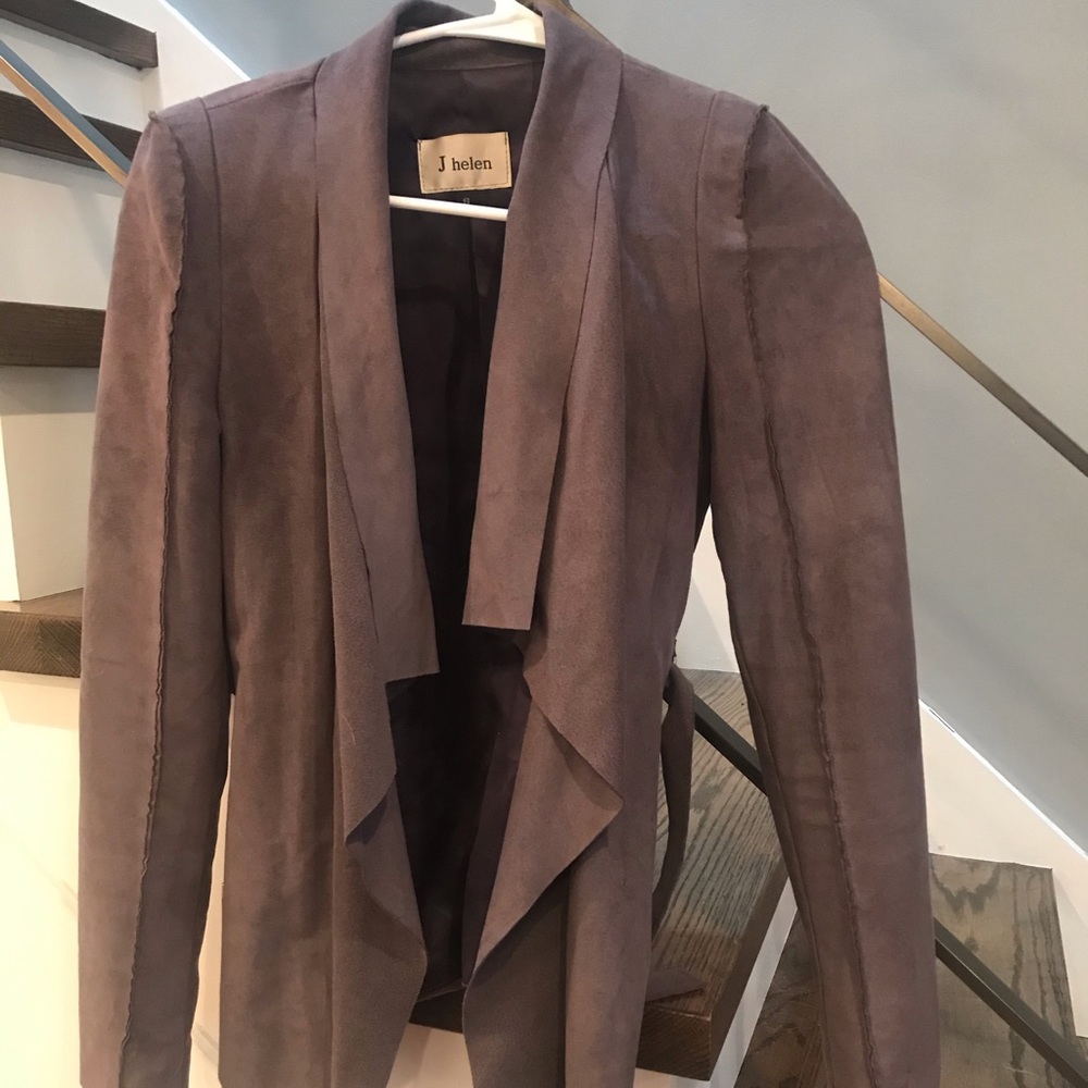 J Helen gray suede blazer